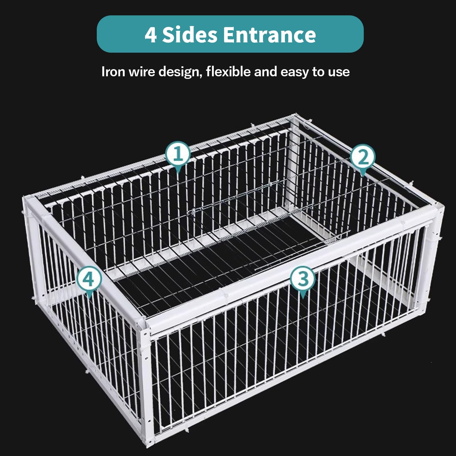 Jaula trampa para pollos y pájaros, jaula humana para animales vivos con puerta de entrada unidireccional, trampa para palomas con control de metal con diseño a prueba de escape, fácil montaje ( Size