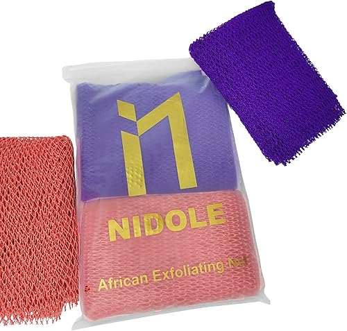 Miniatura 1 de Nidole 2 esponjas africanas de red - esponja corporal africana larga exfoliante, limpiador corporal de ducha, limpiador de espalda más suave para