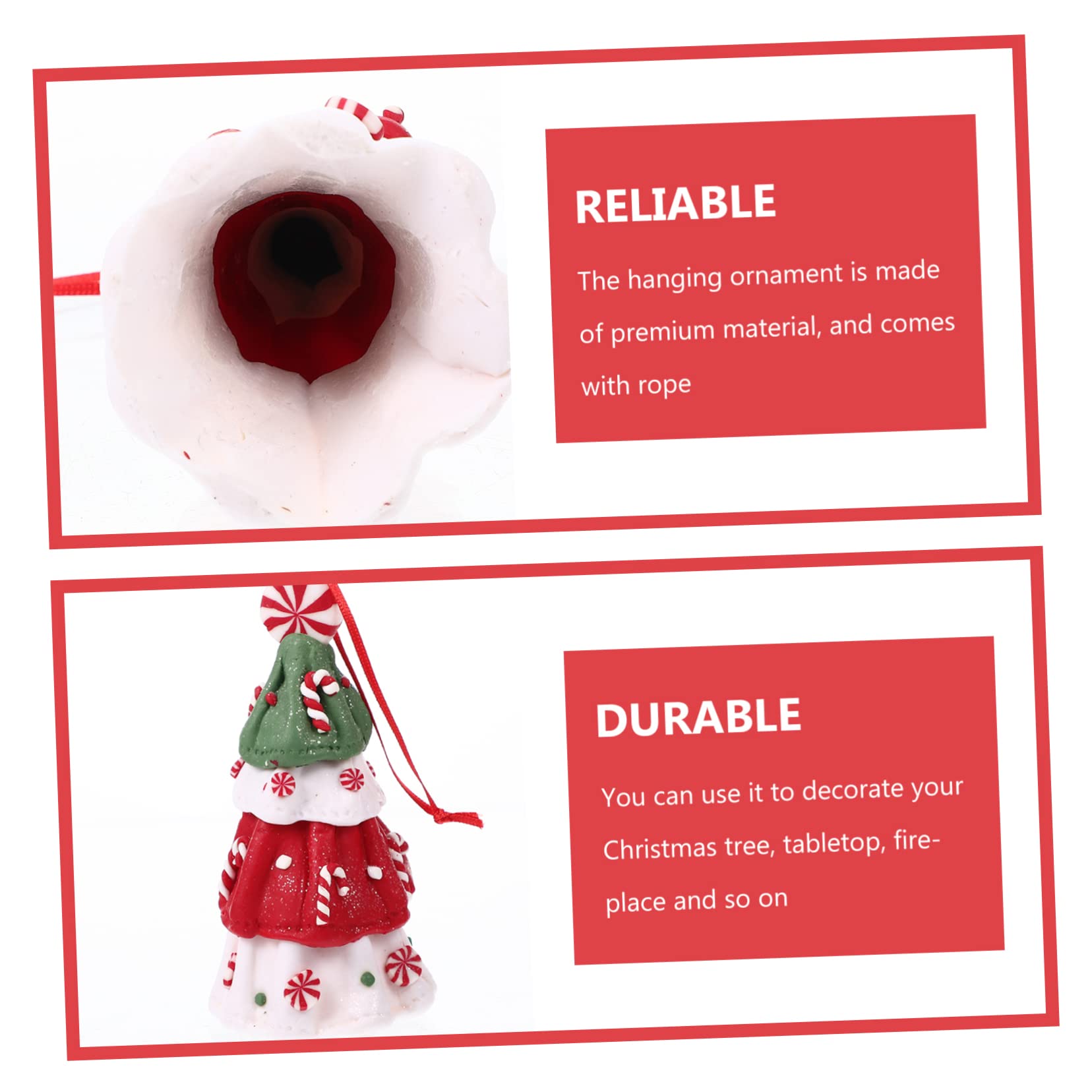 PRETYZOOM 4 Pz Ornamenti per l'albero di Natale ornamenti natalizi in argilla Decorazioni da appendere all'albero di Natale Decorazioni natalizie pendenti natalizi arredamento Decori sospesi