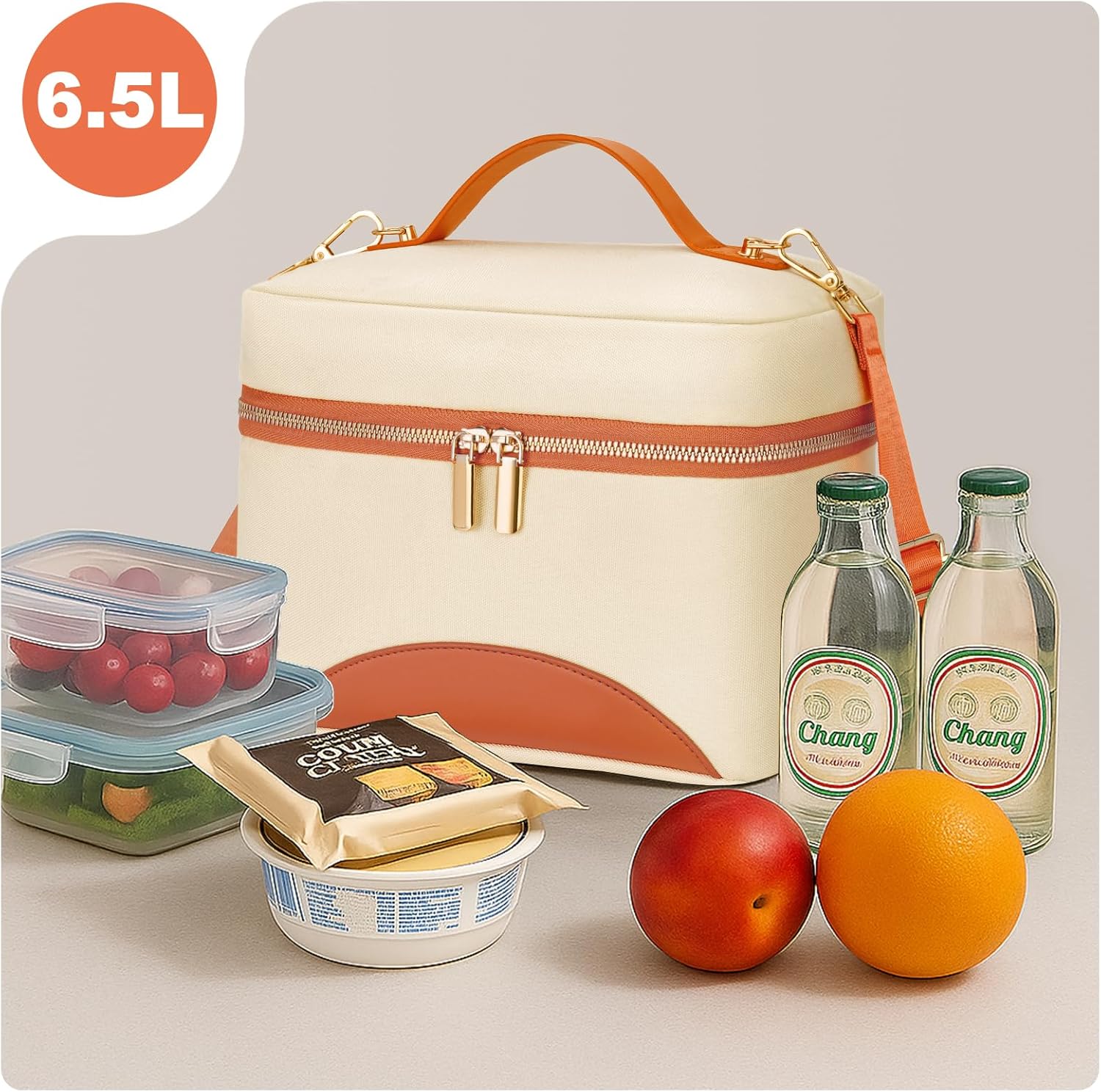 WOOMADA Insulated Lunch Bag For Women - Leakproof Adult Lunch Box With Adjustable Strap, Ideal For Office, Picnic, Hiking, Beach - Stylish Cooler Tote Bag