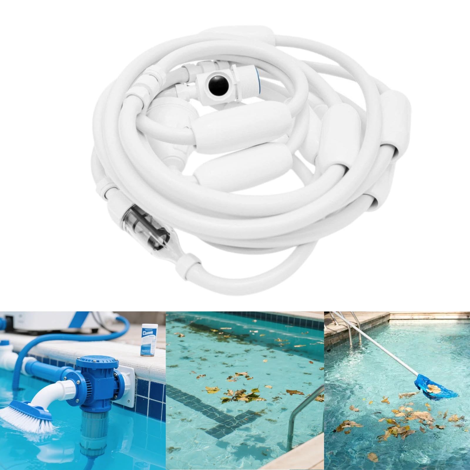 Poolreinigungsschlauch Set Schwimmbad Reinigungsschlauch Ersatzteil Schlauchadapter Universal Zubehör Robuster Pp Werkstoff Leichte Handhabung für Sch, Kein Schwimmkopf