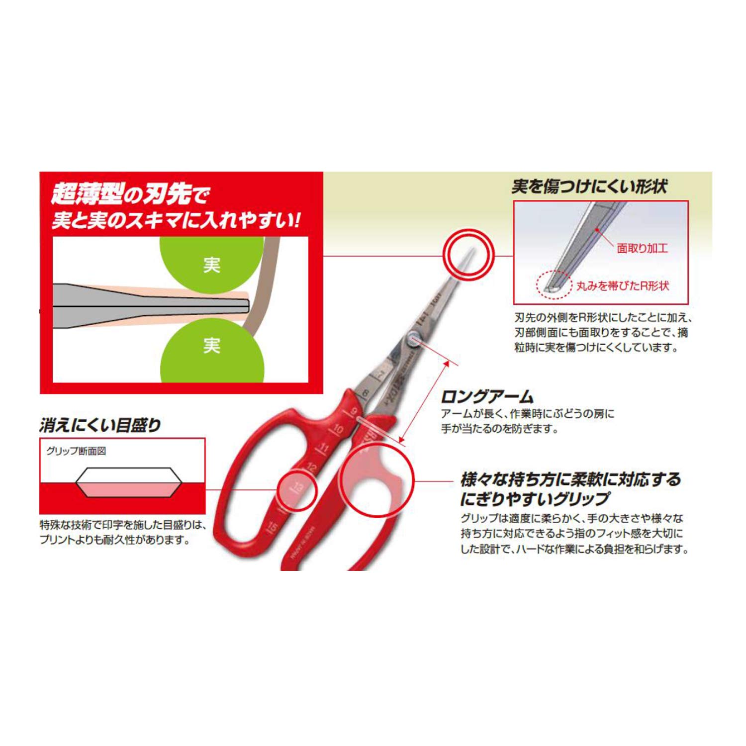 Amazon | 321DX-T ぶどう摘粒鋏 直刃 袋入 | 園芸用はさみ