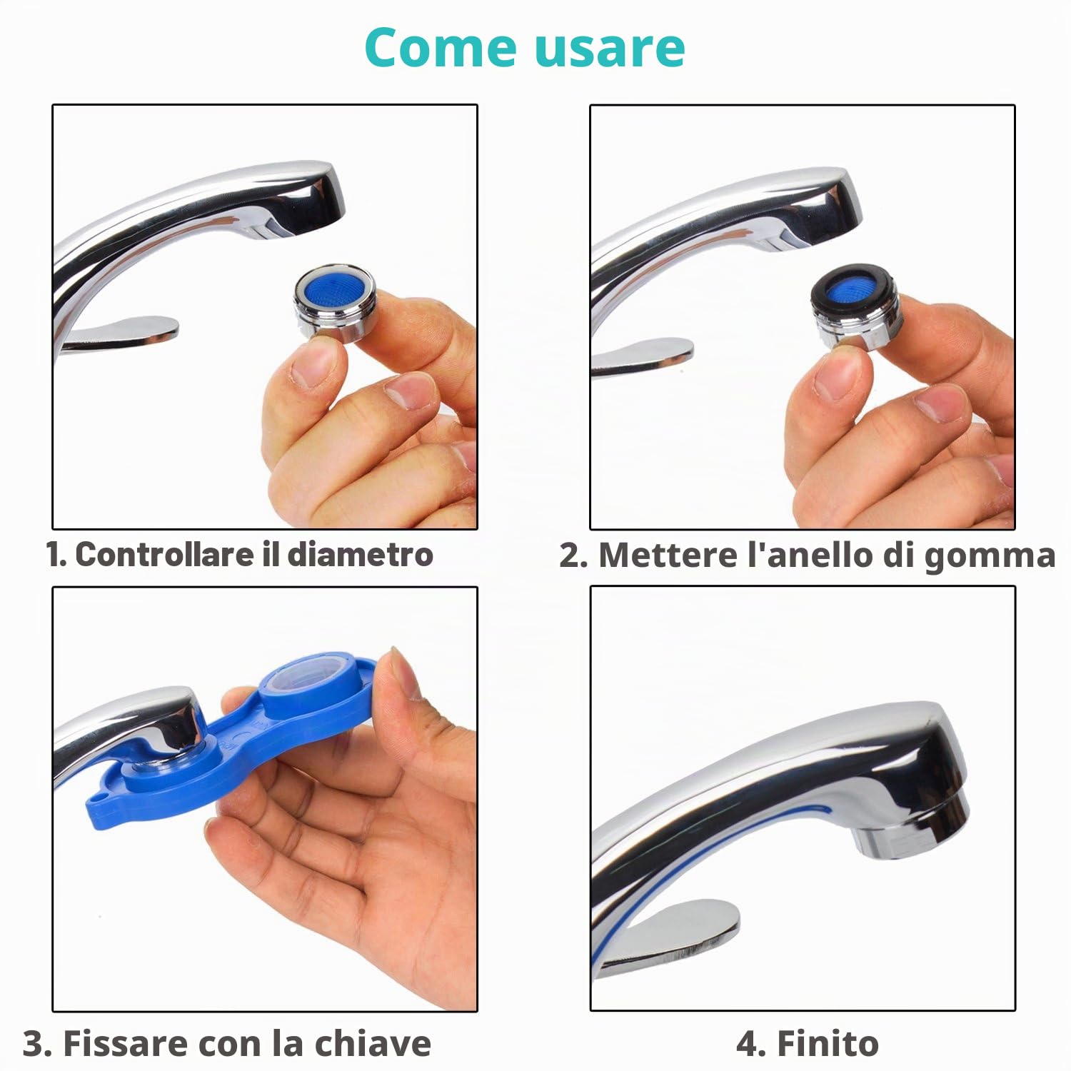 20 pz. Rompigetto Aeratore Rubinetto M24 Filtro Rubinetto da Cucina + Chiave Rompigetto per Rubinetti, Risparmio Idrico