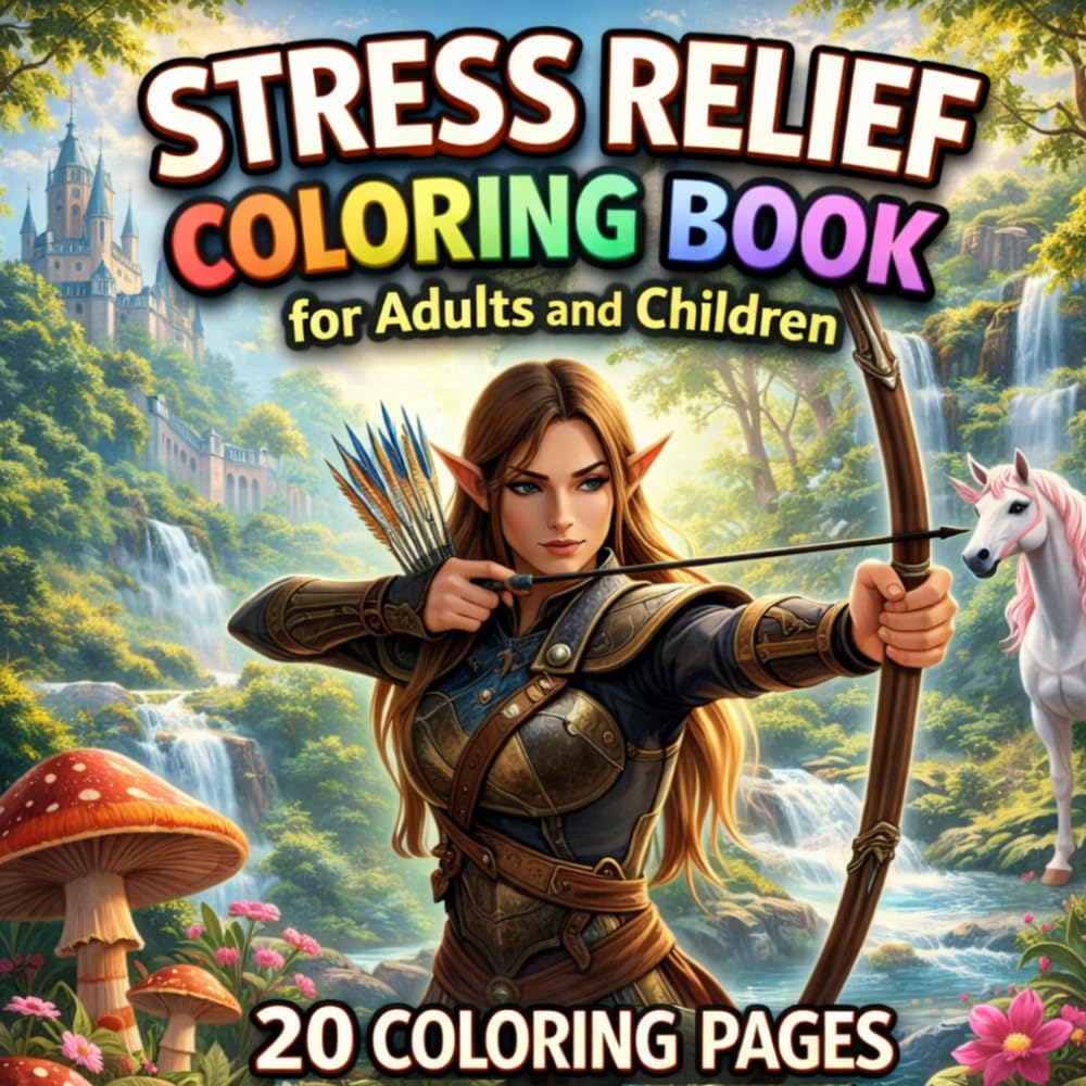 Full fantasy. The "Stress Relief" coloring book for adults and children, 20 coloring pages.: Relax, unwind, and immerse yourself in a magical world of ... Stress Relief for Adults and Kids".)