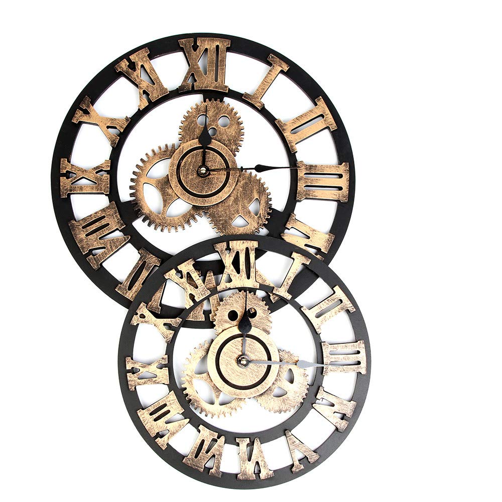 Reloj De Pared Estilo Industrial Grande Reloj Retro Steampunk Europeo Gear Wall Decoración para El Hogar