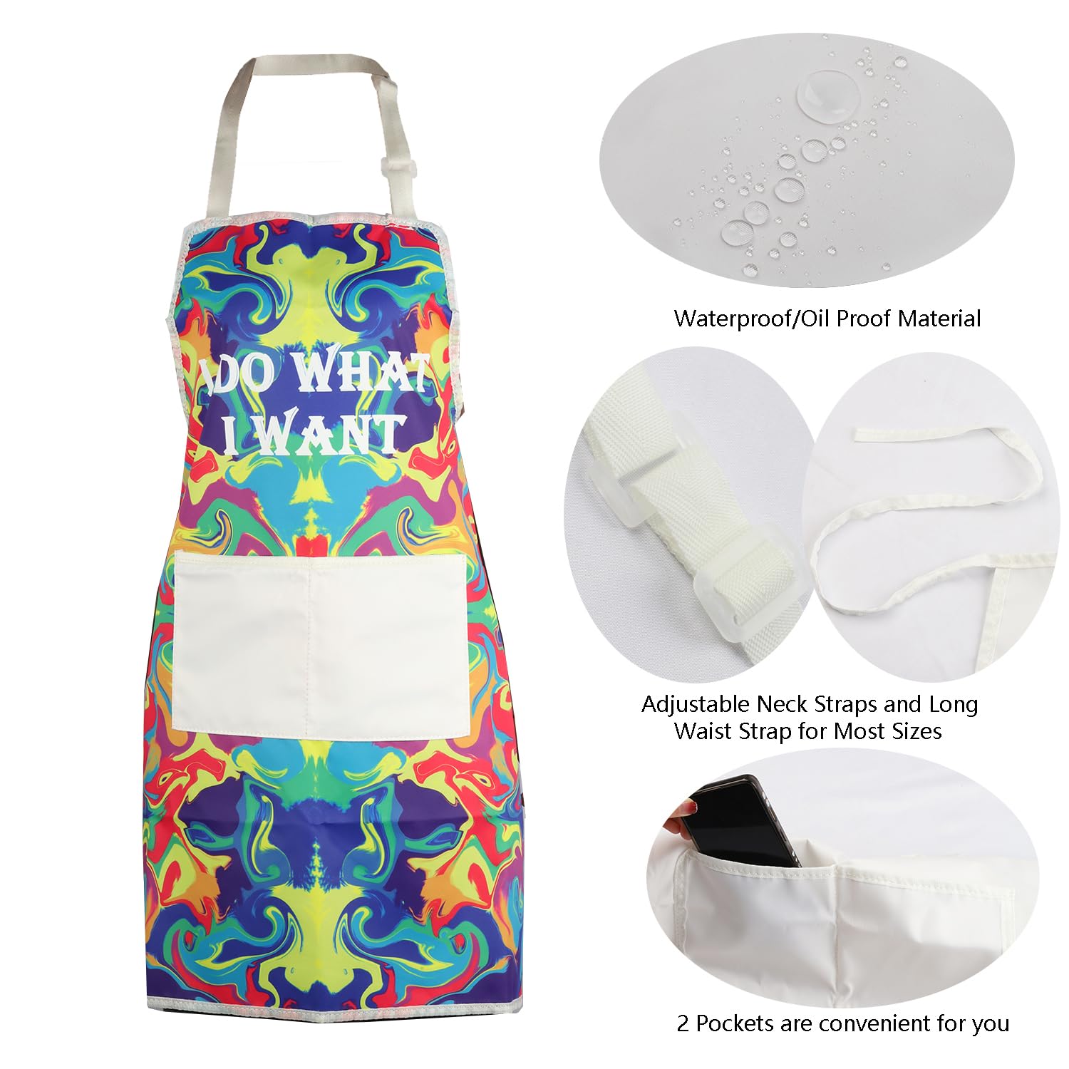 BNQL Painting Artist Apron With Pockets - Painter Gifts for Art Lover Teacher (I Do What I Want Artapron) - Image 4