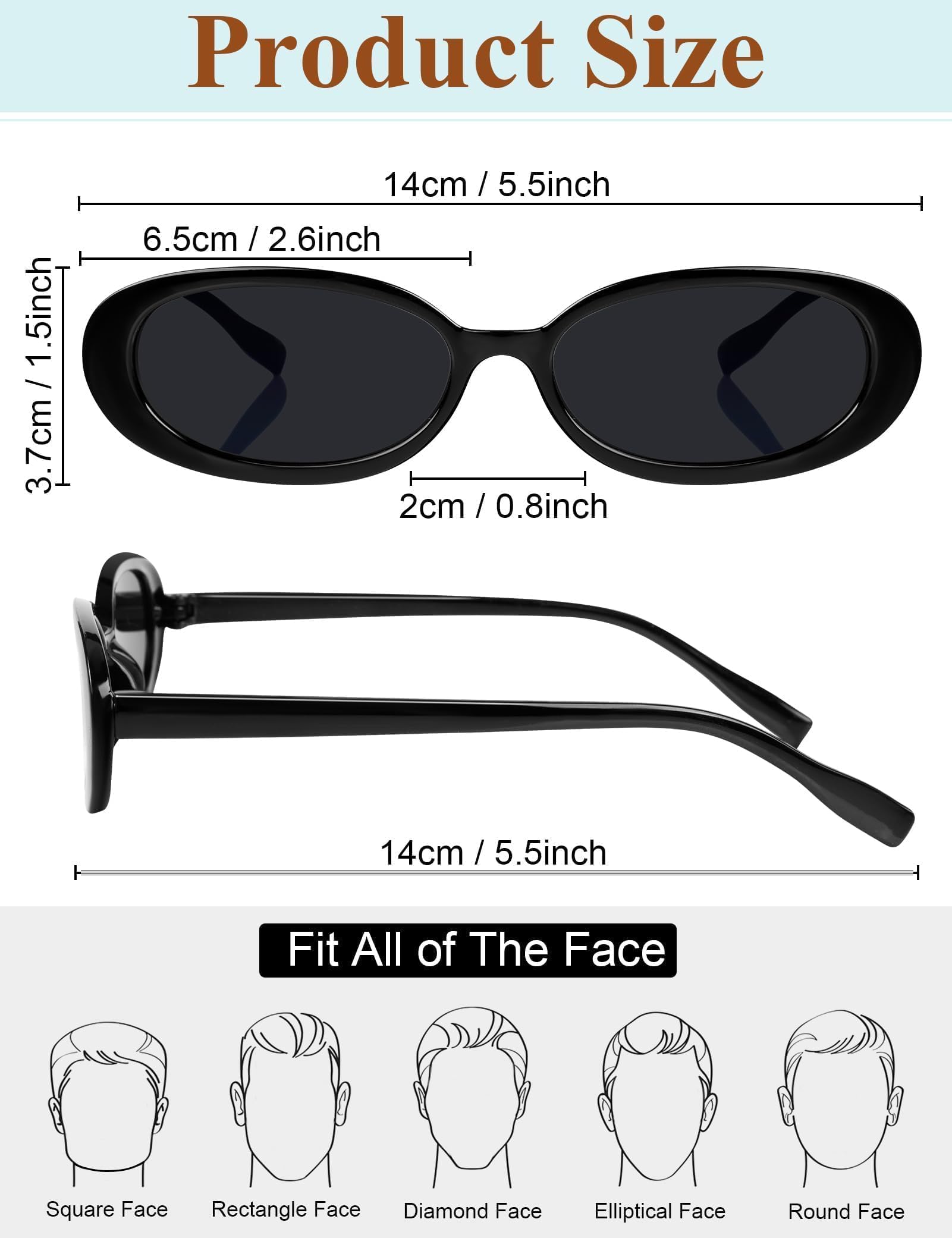 Becellen 4 pary owalne okulary przeciwsłoneczne vintage, modne retro małe okulary przeciwsłoneczne dla mężczyzn i kobiet fajne kocie oczy okulary przeciwsłoneczne UV400