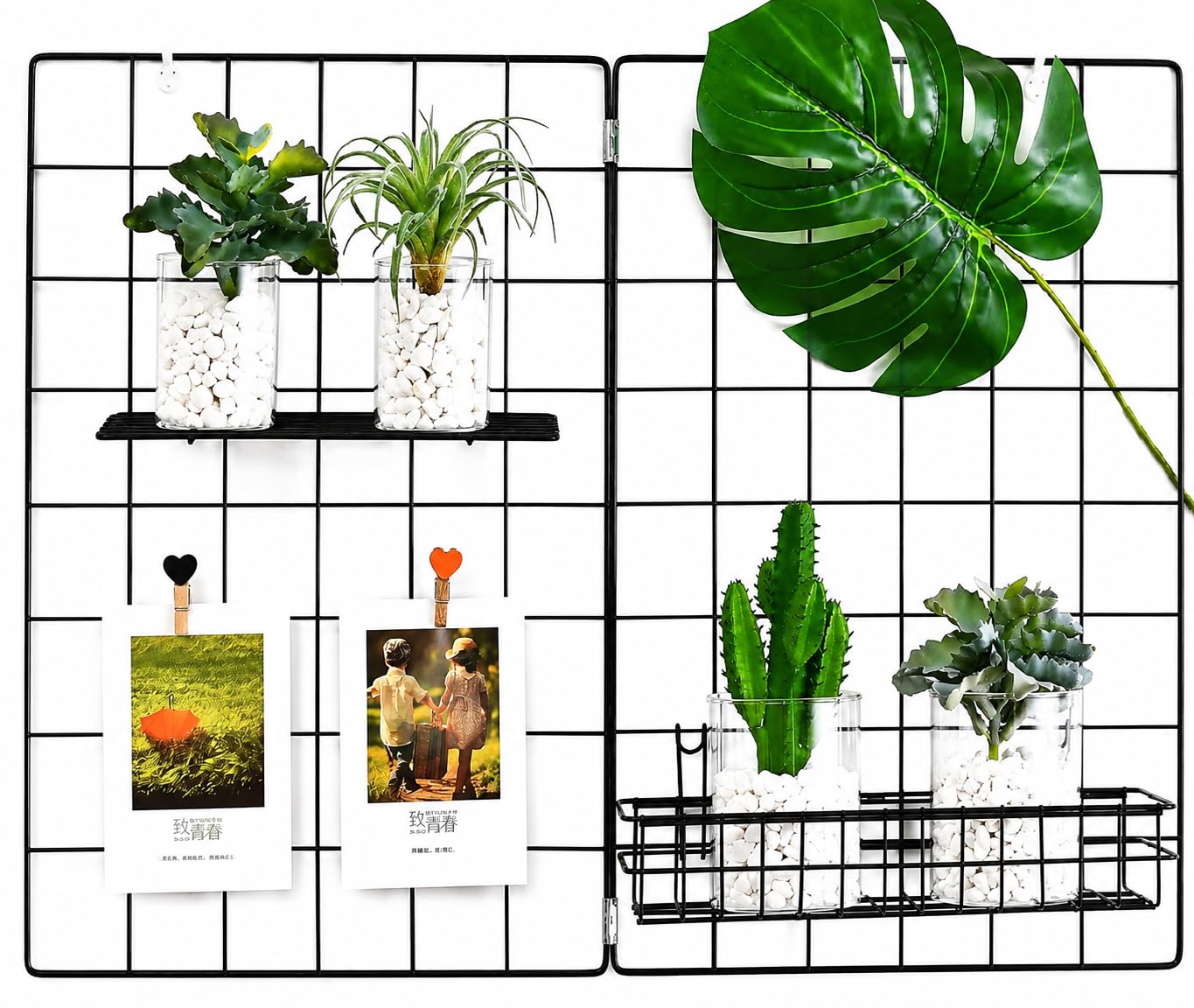 Franklite Iron Square shape hanging Grid frame for home Decoration, wall, photog, collage photo, key, as per your requirement (30x 30 cm) 1pcs Frame (Black)-image-17