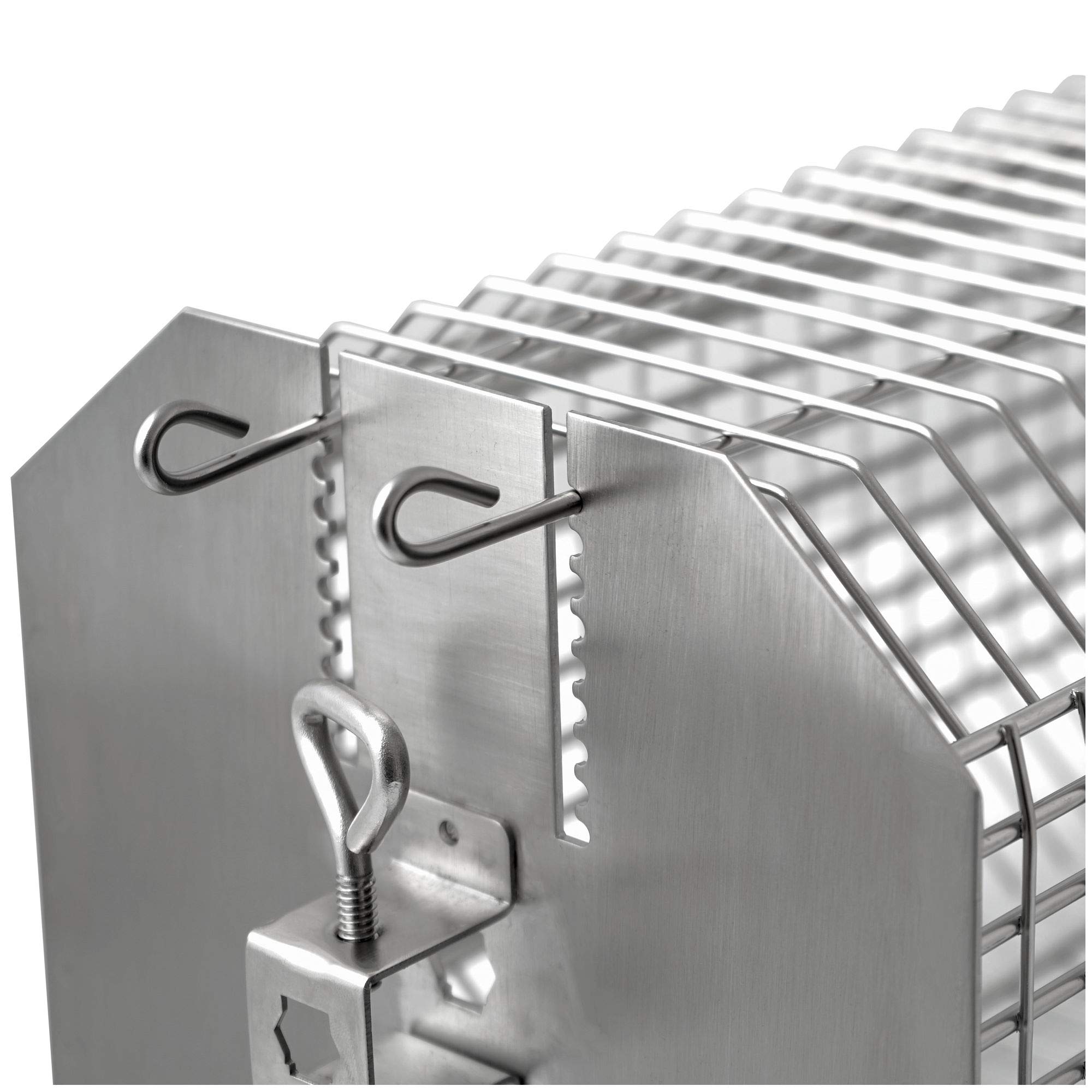 Cestello Girarrosto BBQ-TORO - In Acciaio Inox, Universale Per Griglie, 42x20x19.2cm