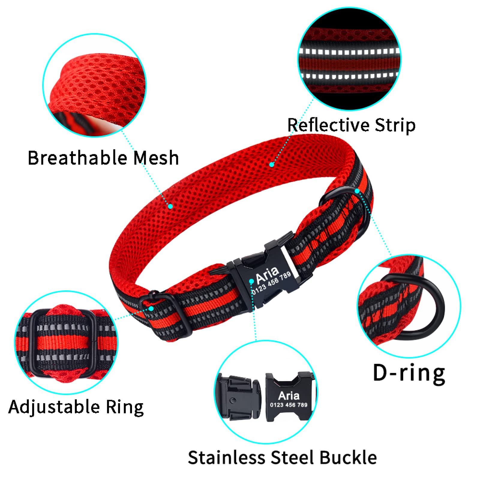 Collare Regolabile In Nylon Con Guinzaglio Per Animali - Foto 5