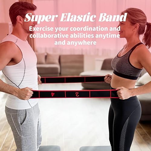 Vista 6 de 2 bandas de resistencia para fitness, bandas elásticas de entrenamiento para yoga, estiramiento, pilates, fitness (8 y 10 secciones)