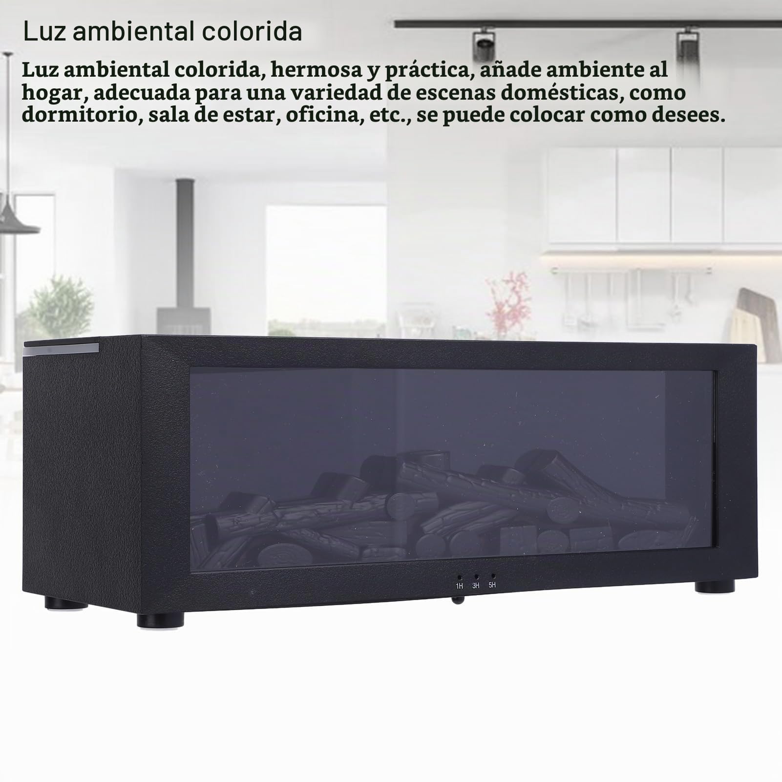 Humidificador de Chimenea con Llama 3D, Difusor Silencioso para Chimenea con Temporizador, Difusor de Aire de Fuego de Aromaterapia de Aceite Esencial con Luz Ambiental para el