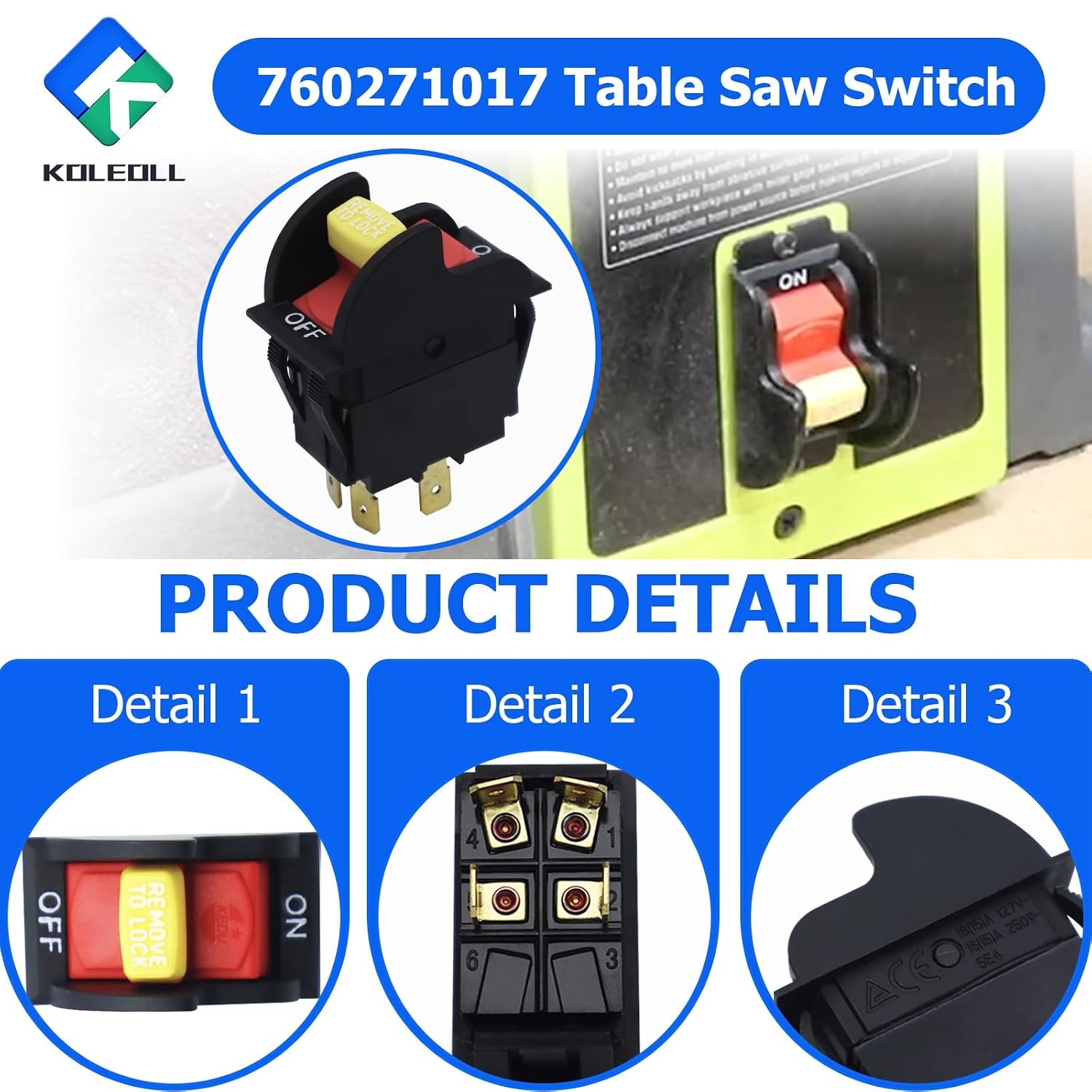 760271017 760271016 525468002 On-Off Table Saw Toggle Switch Firts for R4030 R4030S 11-900 31-120 34-670 489105-00 438010170141 46023