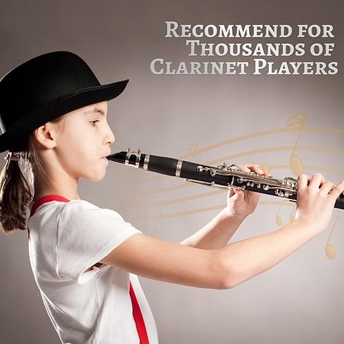 Miniatura 7 de Bb Flat - Juego de instrumentos de clarinete  17 teclas niqueladas, clarinete negro para principiantes, para estudiantes, banda escolar, orquesta