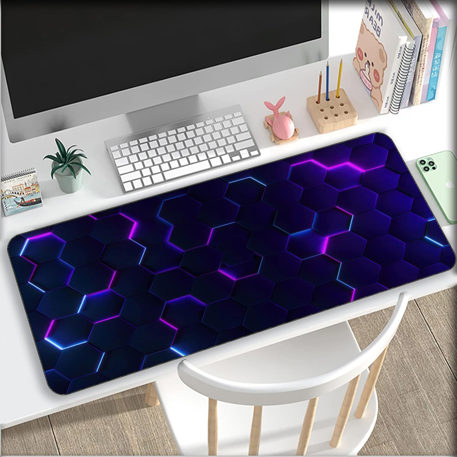 Large Abstract Purple Mouse Pads XXL Gaming Laptop Desk