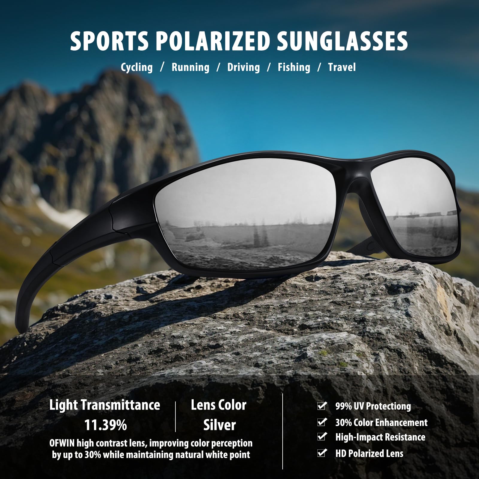 Polaryzacyjne sportowe okulary przeciwsłoneczne dla mężczyzn kobiet jazda na rowerze wędkarstwo owijane wokół okulary przeciwsłoneczne ochrona UV400