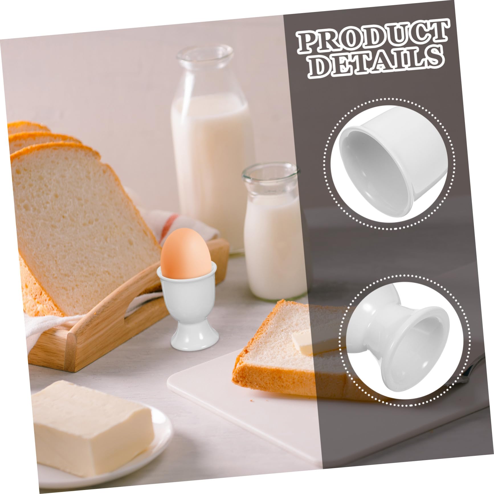 Coquetiers Blancs en Céramique Lot de 6 pour Petit-déjeuner