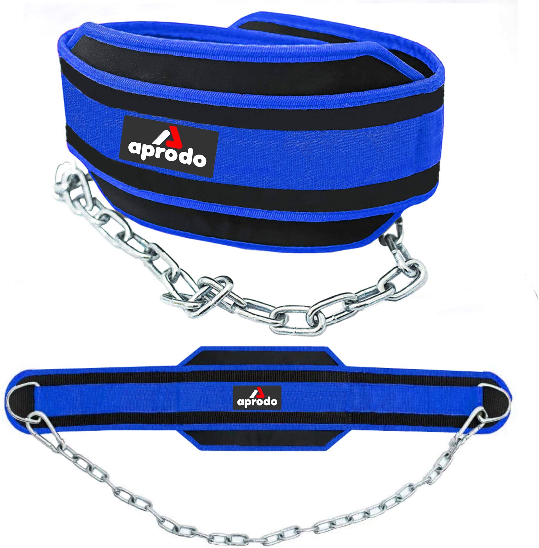 Aprodo Professional Back Support DIP Belt with Steel Chain 36 INCHES Weighted Chain for DIPS Pull UPS Weight Lifting Crossfit, ONE Size FITS All (Blue Black) (B08HY1VTTW) Amazon Price History, Amazon Price Tracker