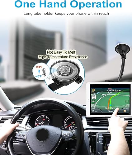 Miniatura 3 de woleyi Soporte para tablet para parabrisas de automóvil, ventana de cochecamión, con ventosa de brazo largo, compatible con iPad ProAirMini, Galaxy