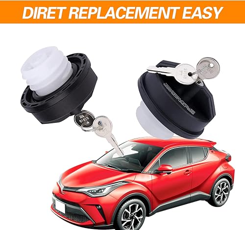 Miniatura 3 de ijuicy 1 tapa de gasolina con bloqueo de automóvil, tapa de combustible con dos llaves, piezas de repuesto #10504 77300-47020, compatible con