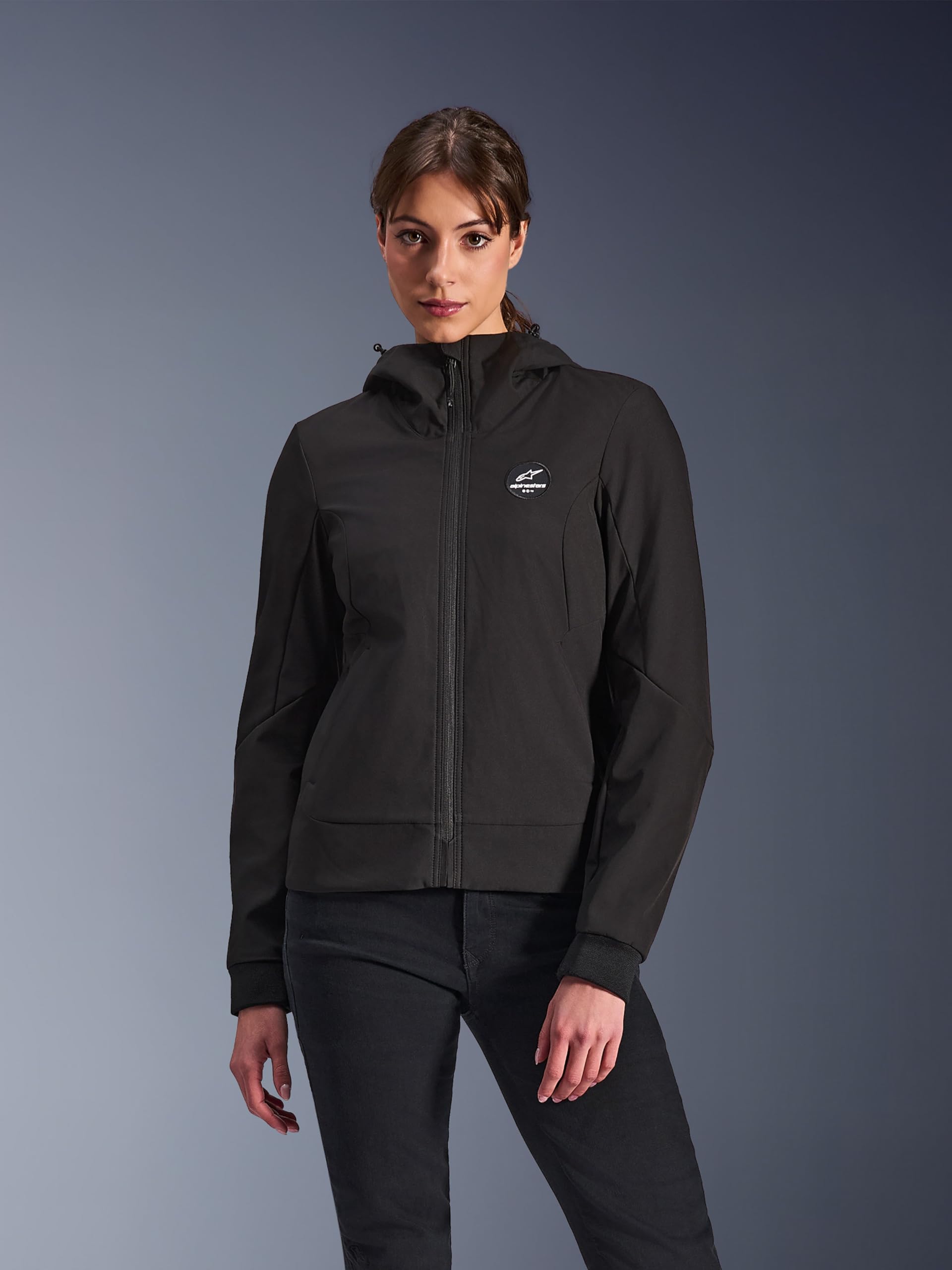 Alpinestars Stella Radium Tech Sweat à capuche moto pour femmes, noir, XL | Étanche