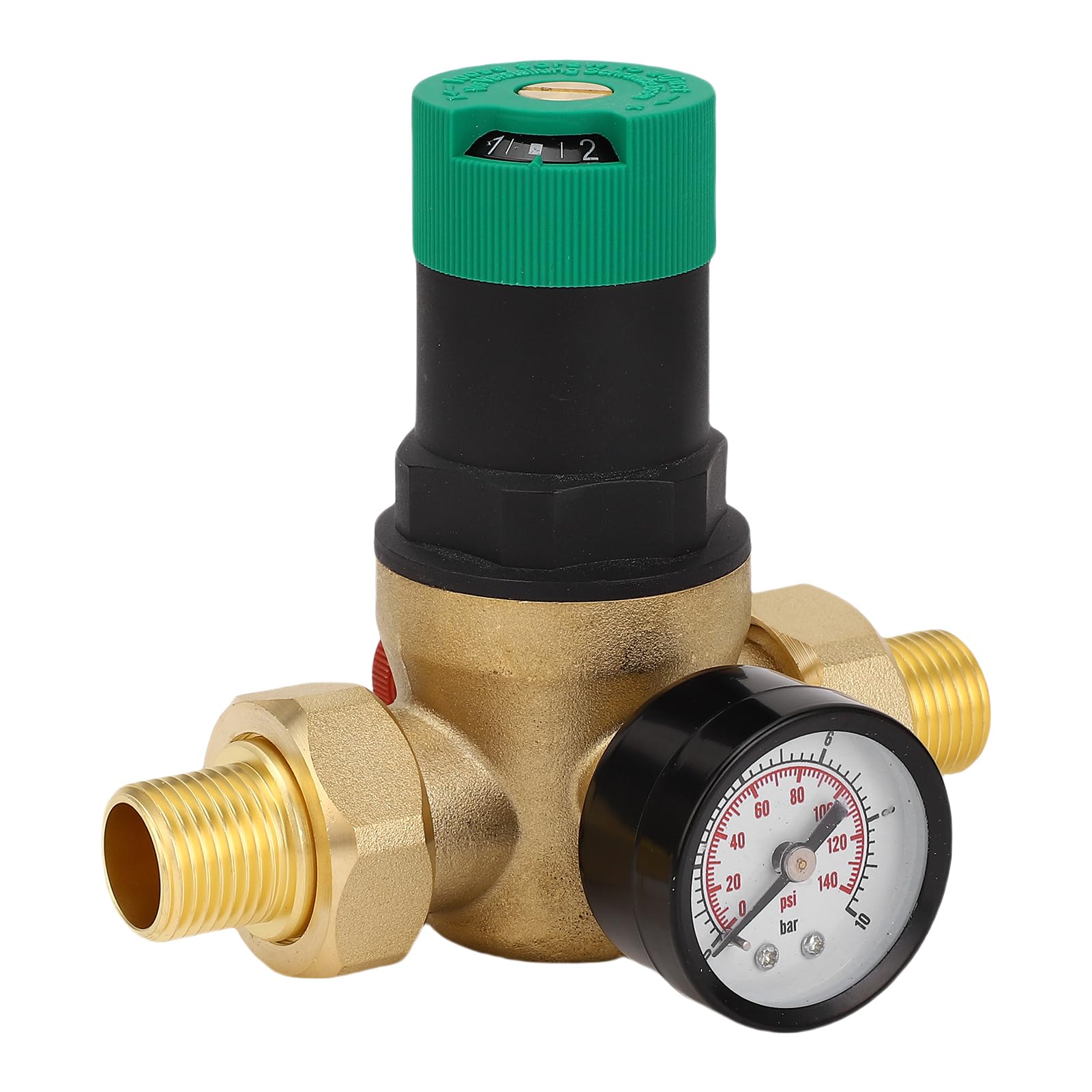 FILFEEL Regolatore di Pressione in Ottone con Misuratore 0-60Mpa per Purificatori, Riscaldatori e Rubinetti - Riduttore di Pressione, /2 Pollici (3/4 pollici (DN20))