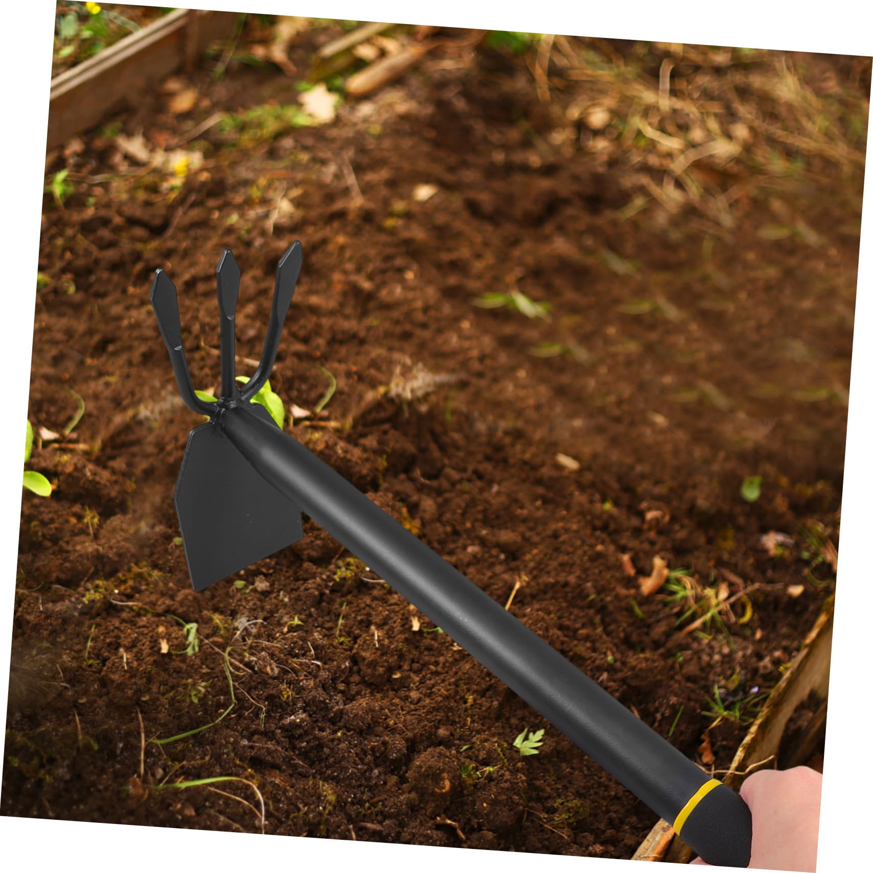 HANABASS Sarchiatore da Giardino in Acciaio al Manganese, Utensile a Doppia Testa, Monoblocco, Antiruggine, per Orto e Coltivazione del Terreno