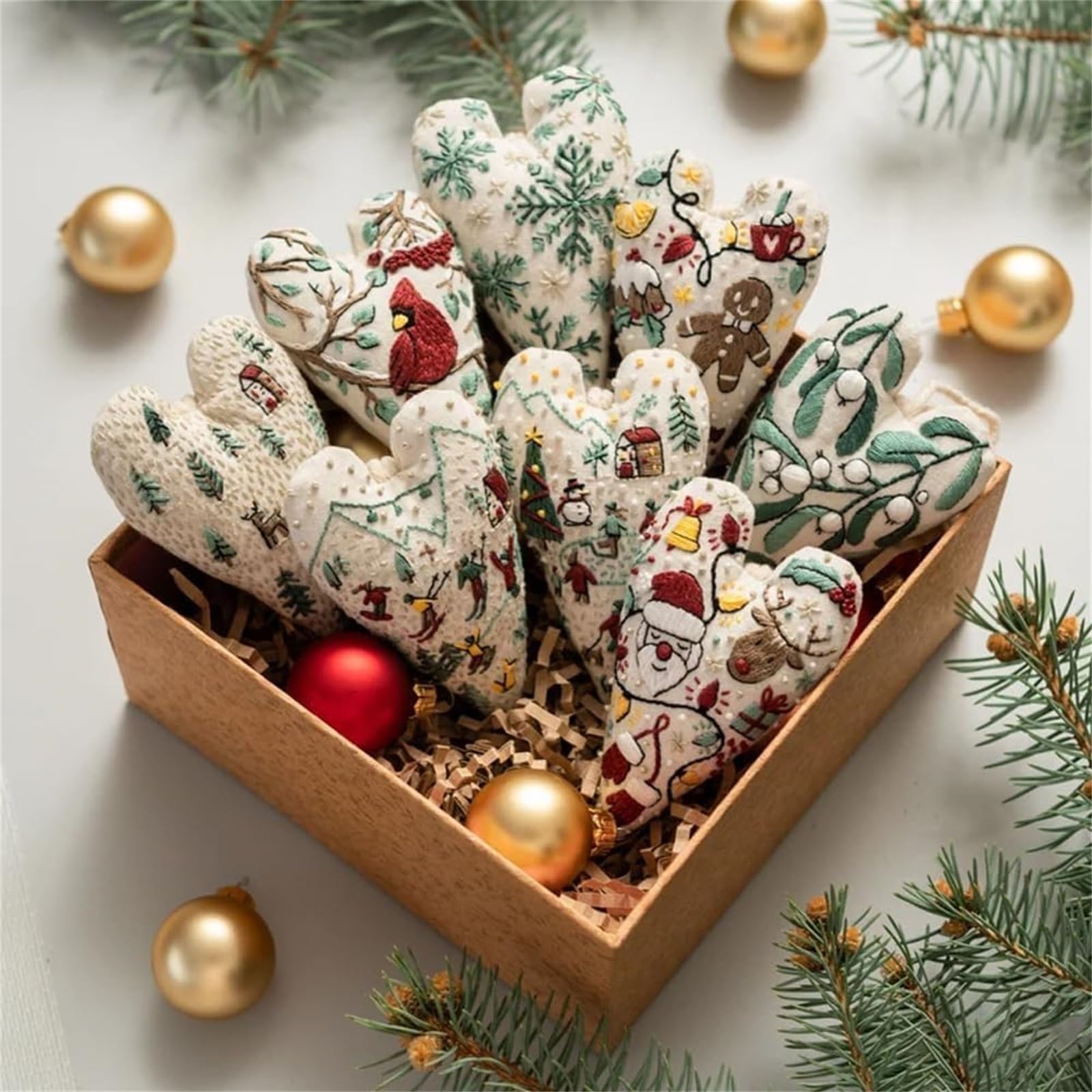 Amazon.com: Christmas Heart-Shaped Embroidery Kit, Beginner