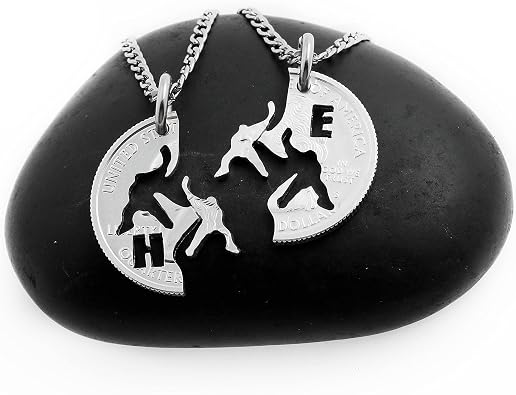 Hockey Gifts, Best Friend Necklaces, Personalized Initials or Jersey Numbers, Hockey Player, Goalie Necklace, Ice Hockey Jewelry Hand Cut Coin, By NameCoins