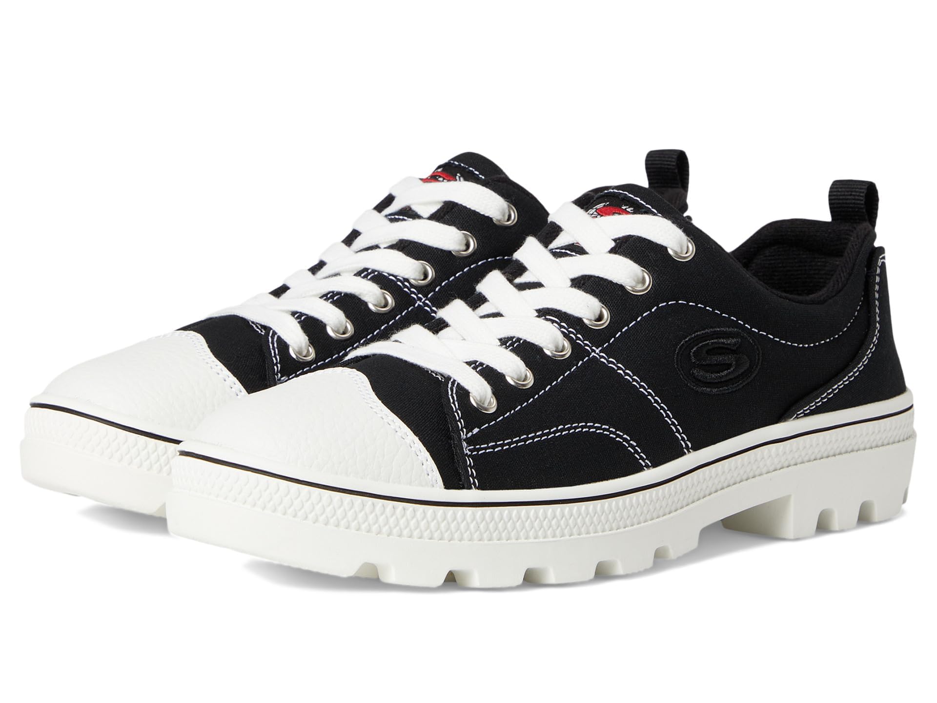 Skechers ROADIES TRUE ROOTS, Women's Low-Top Trainers, Black (Black Canvas/White Leather Trim Blk), 5 UK (38 EU)