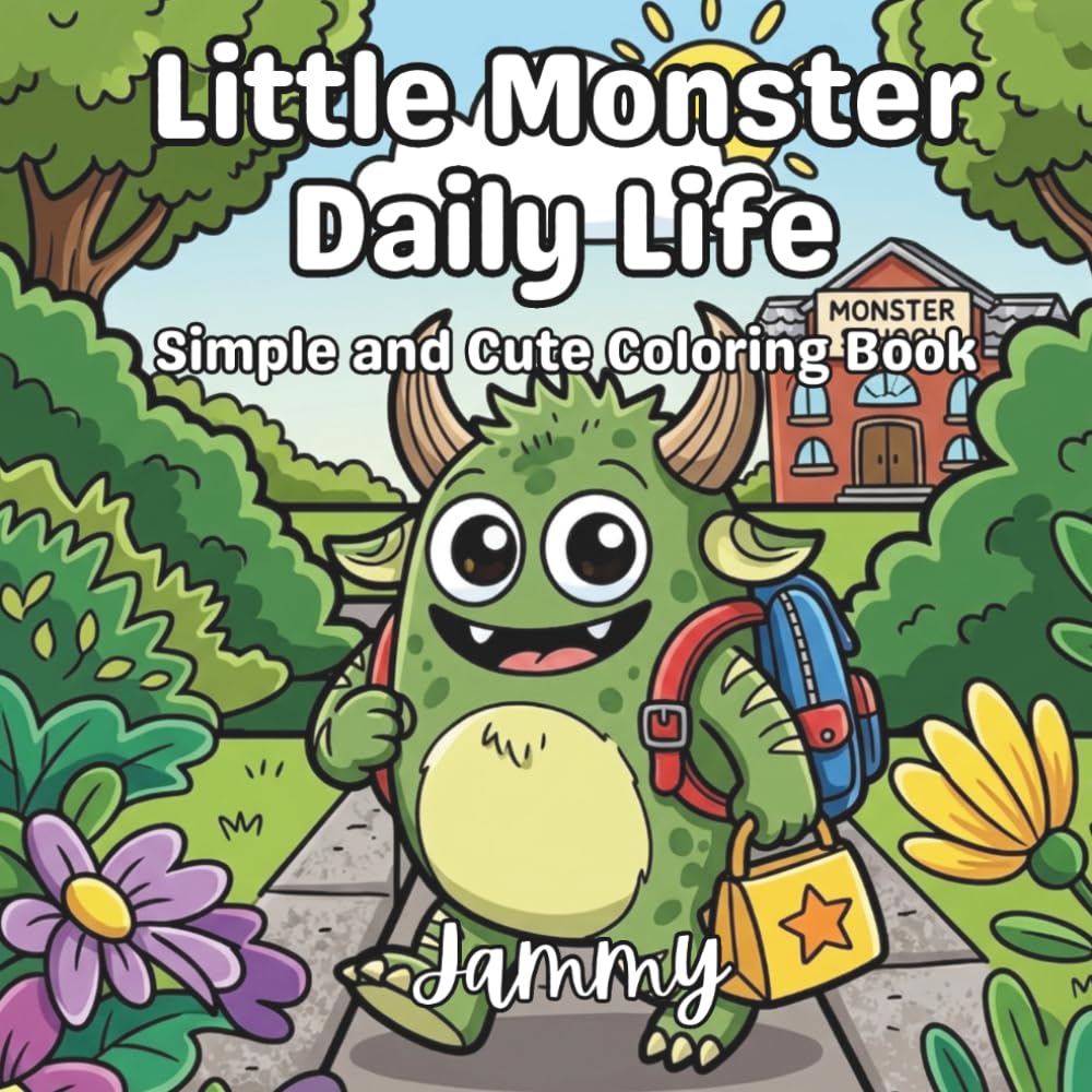 Little Monster Daily Life: Simple and Cute Coloring Book