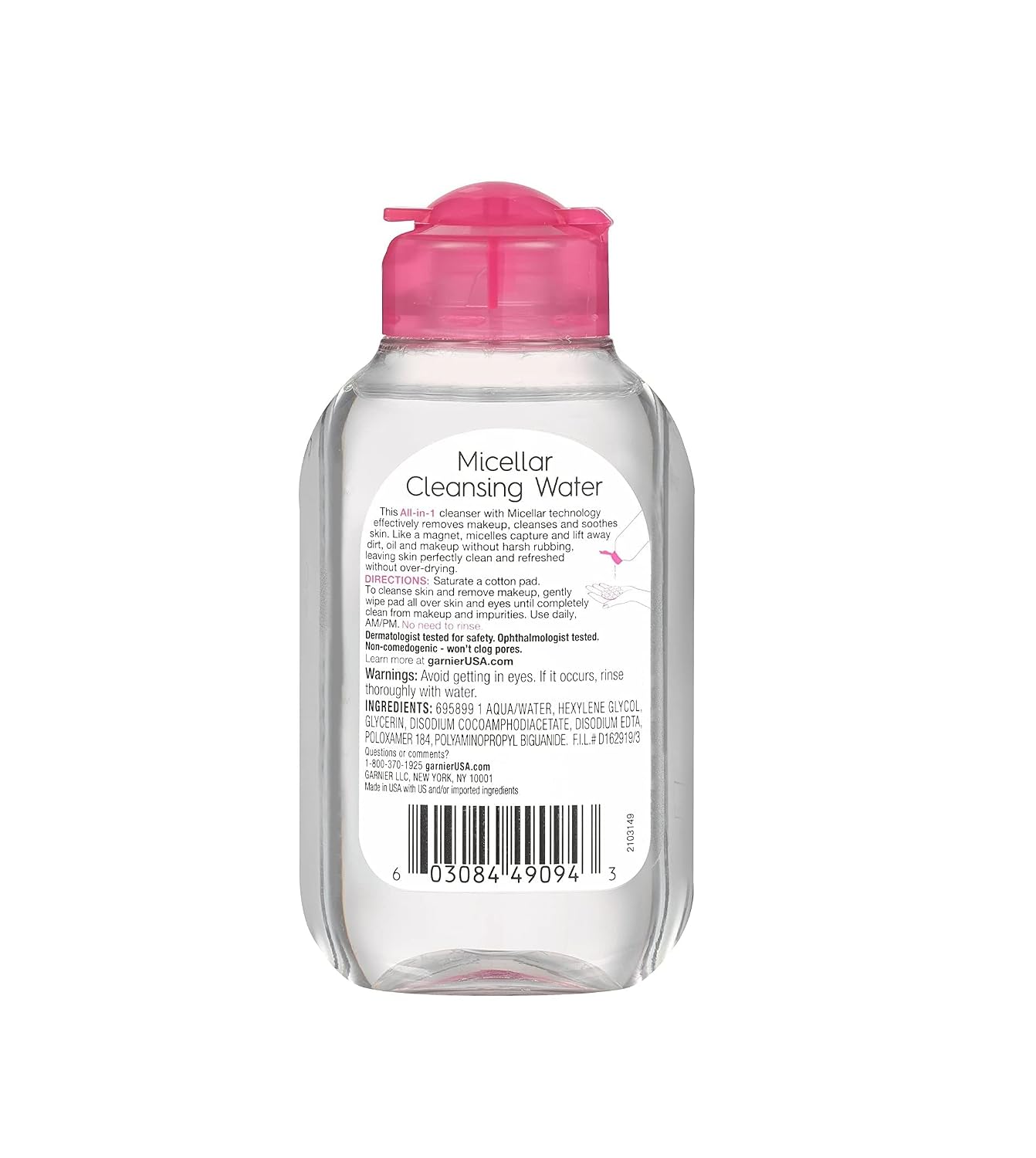 Garnier SkinActive Micellar Cleansing Water, For All Skin Types, Travel Size, 3.4 fl. oz.