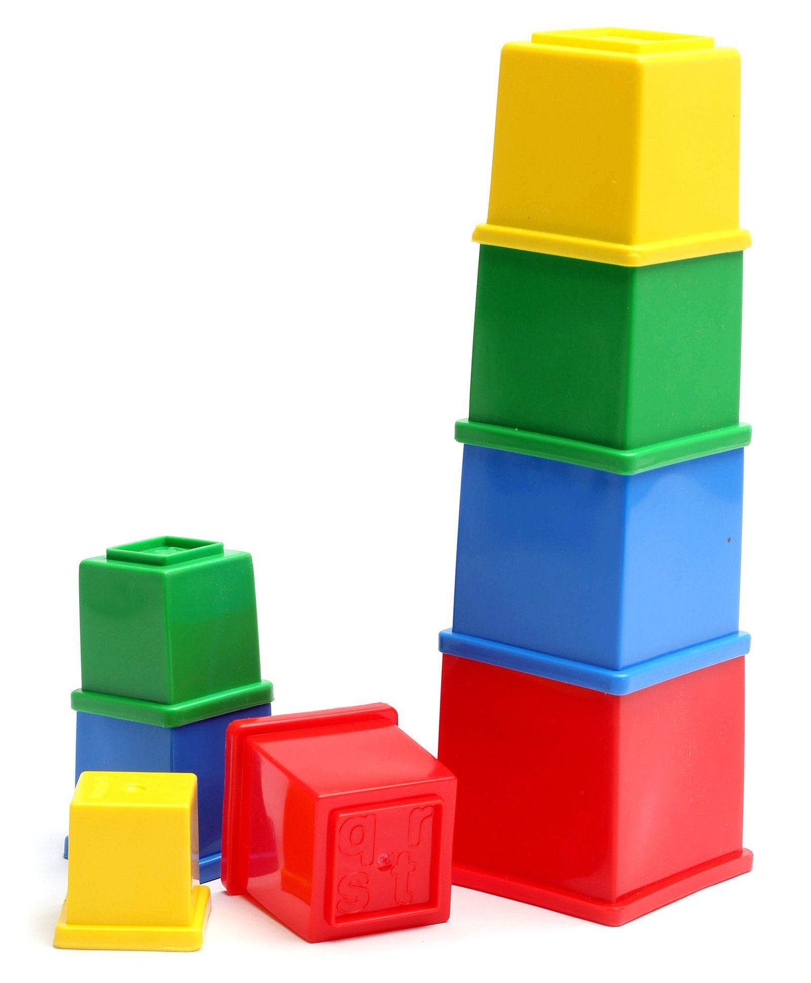 Funskool Giggles, Stacking Cubes , Multicolour stacking Blocks with Alphabet, Helps to Sort,Stack and Nest, 12 months & above, Infant and Preschool Toys - Image 4 thumbnail
