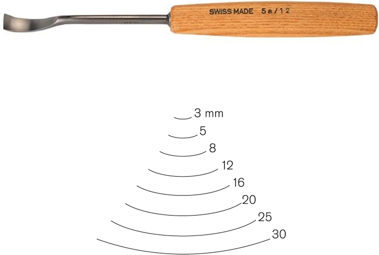 PFEIL "Swiss Made" 5mm #5 Sweep Spoon Gouge