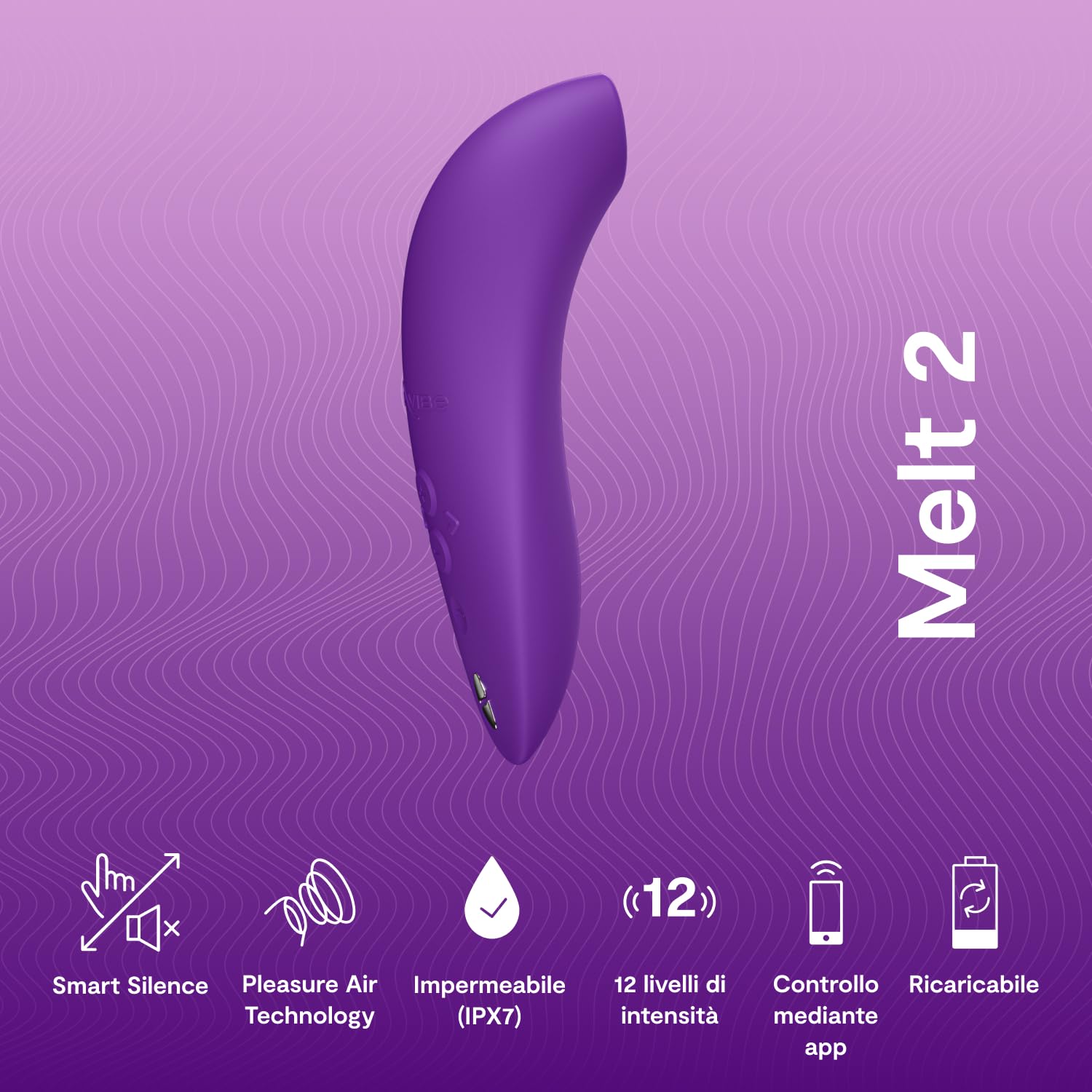 We-Vibe Melt 2 Vibratore Clitorideo | Stimolatore Giocattoli Sessuali | Succhiatore Clitoride Massaggiatore per Donne | Masturbatore con Controllo App | 12 Intensità e 6 Modelli di Suzione | Viola