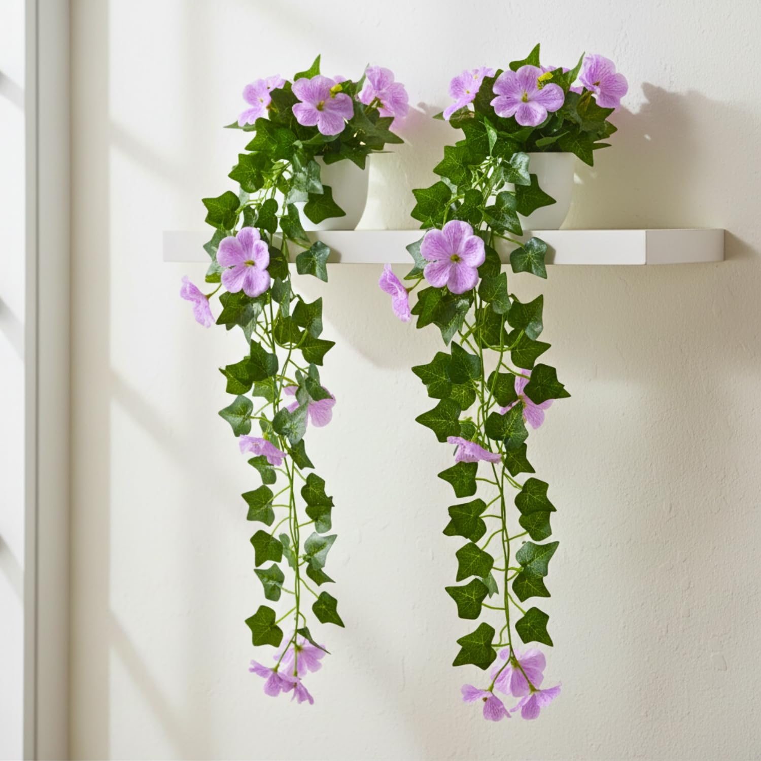 fancymart Artificial Petunia Flower Falling Leaves in Small Pot, 45 cm Height, Home Décor for Wall Shelves & Indoor Spaces-image-16
