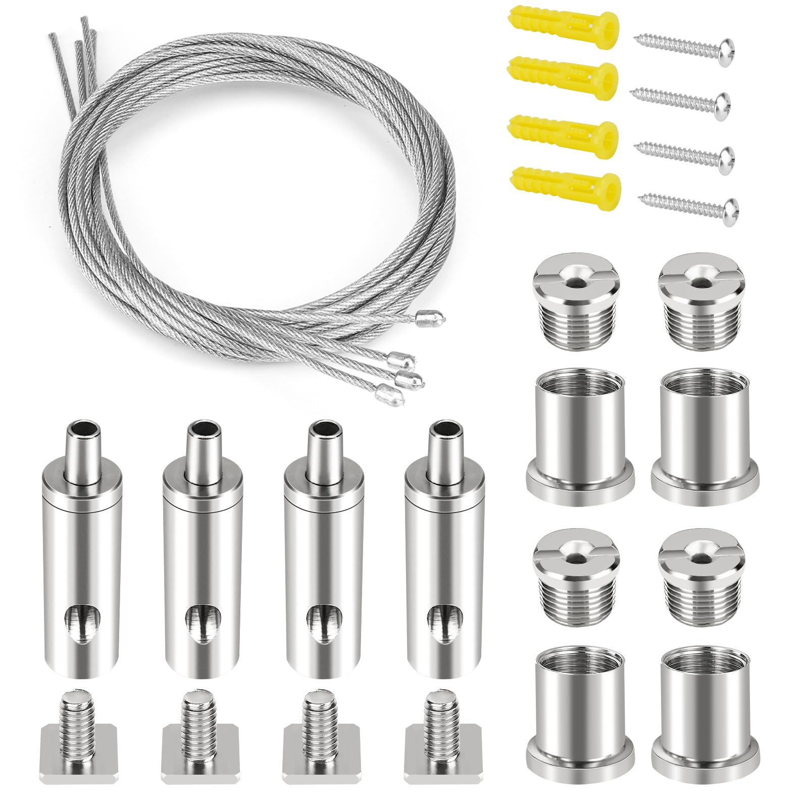 Ceiling Hanging Wire Cable Kit, 8 Sets LED Light Fixtures Hanging System Kit, Aquarium Light Hanging Kit, Adjustable Wire Rope for Panel, Pendant, Chandelier, Suspension Light Fixture — Amazon image 8