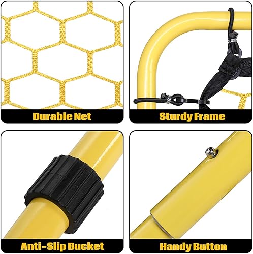 Miniatura 8 de PodiuMax Red de rebote de fútbol, red de rebote de fútbol de 2 ángulos para control, entrenamiento de práctica de paso, excelente elasticidad de 4 x