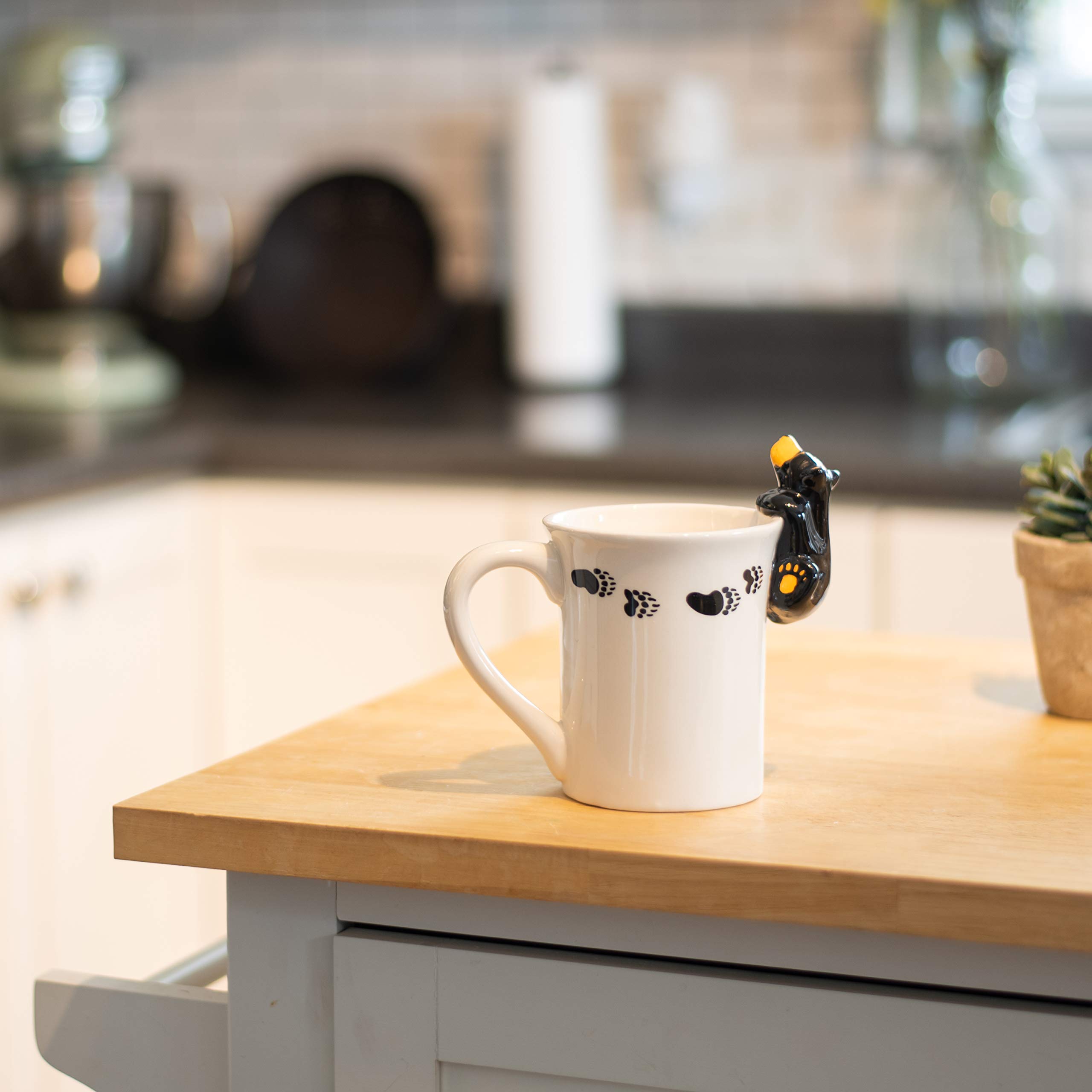 DEMDACO Bear Figural Ceramic Mug - 12 Ounce Glossy White & Black Stoneware Coffee Cup - View #6