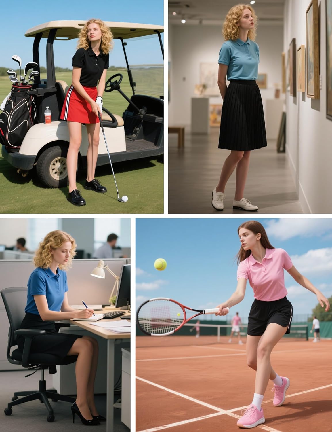 Women's Polo Shirts UPF 50+ Casual Work Quick Dry 4 Buttons Short Sleeve Collared Golf Shirt XS-4XL - Image 6