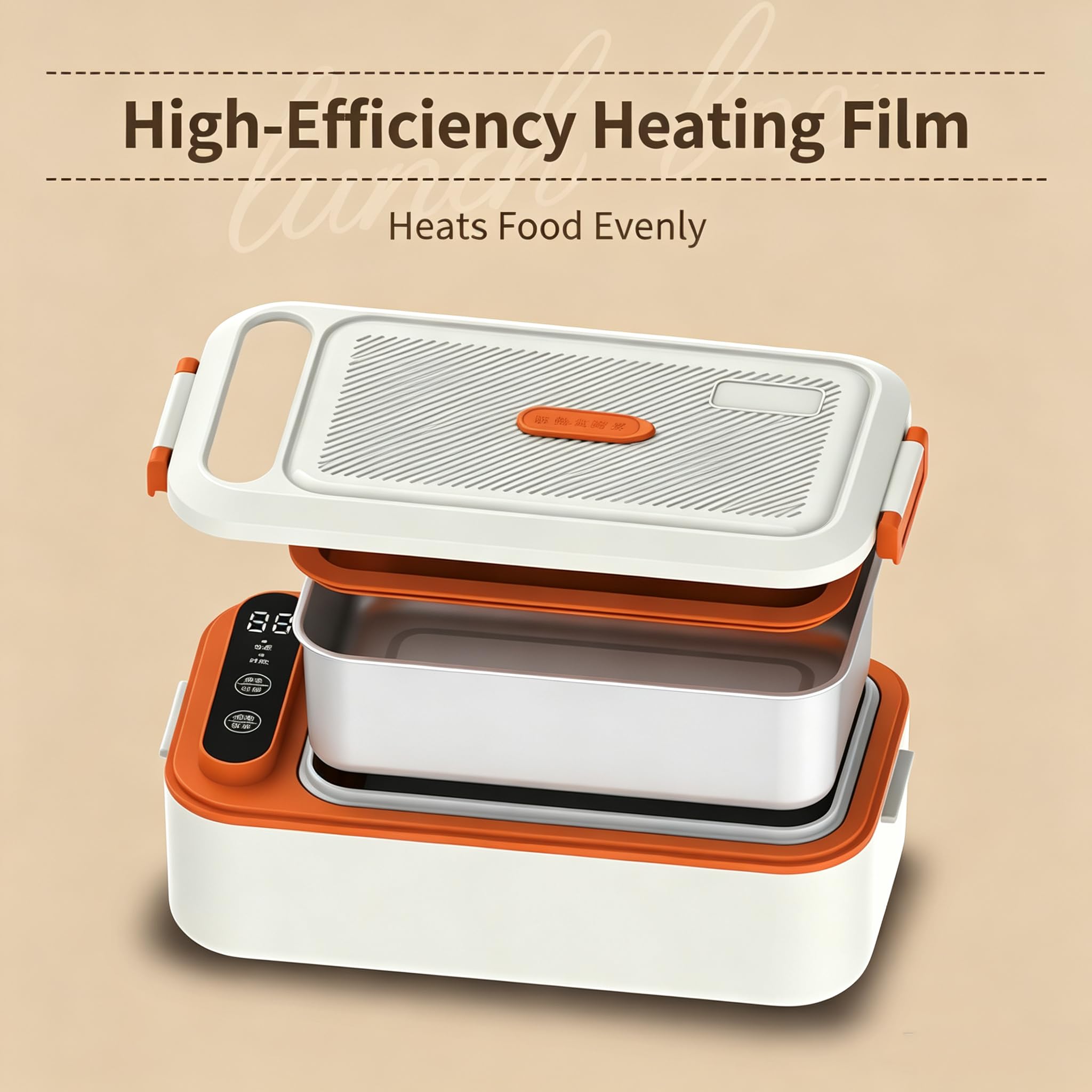 Fiambrera Eléctrica Portátil De 1000 Ml, Calentador De Alimentos Recargable