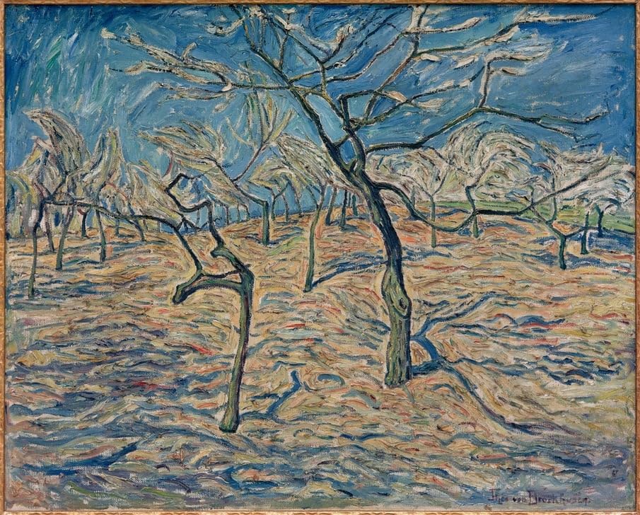 Impresión de lienzo 60x90cm de Theo Von Brockhusen, cuadro de paisaje Primavera en Geltow