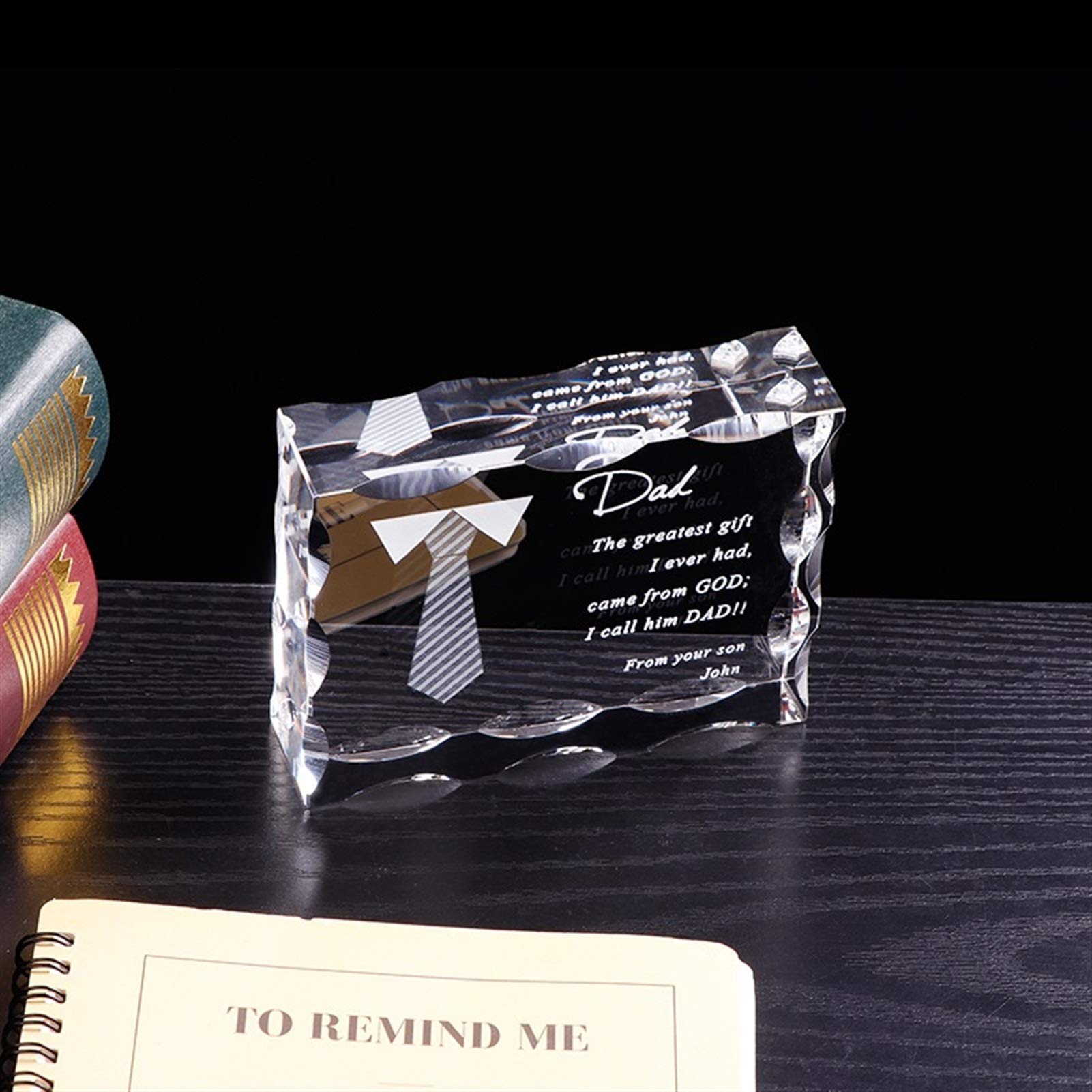 Cristallo Regalo per papà Personalizzato la Lettera di Cristallo Telaio Inciso Regalo di Compleanno per papà Festa del Padre Presente Souvenir soprammobili (Color : Gift for Mom)