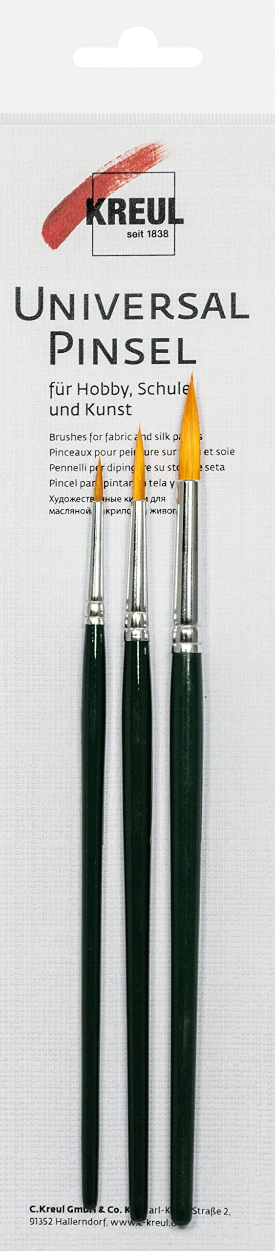 Pinceau Kreul Poils Nylon - Taille 2 - Plat - Pour Peinture, École, Loisirs