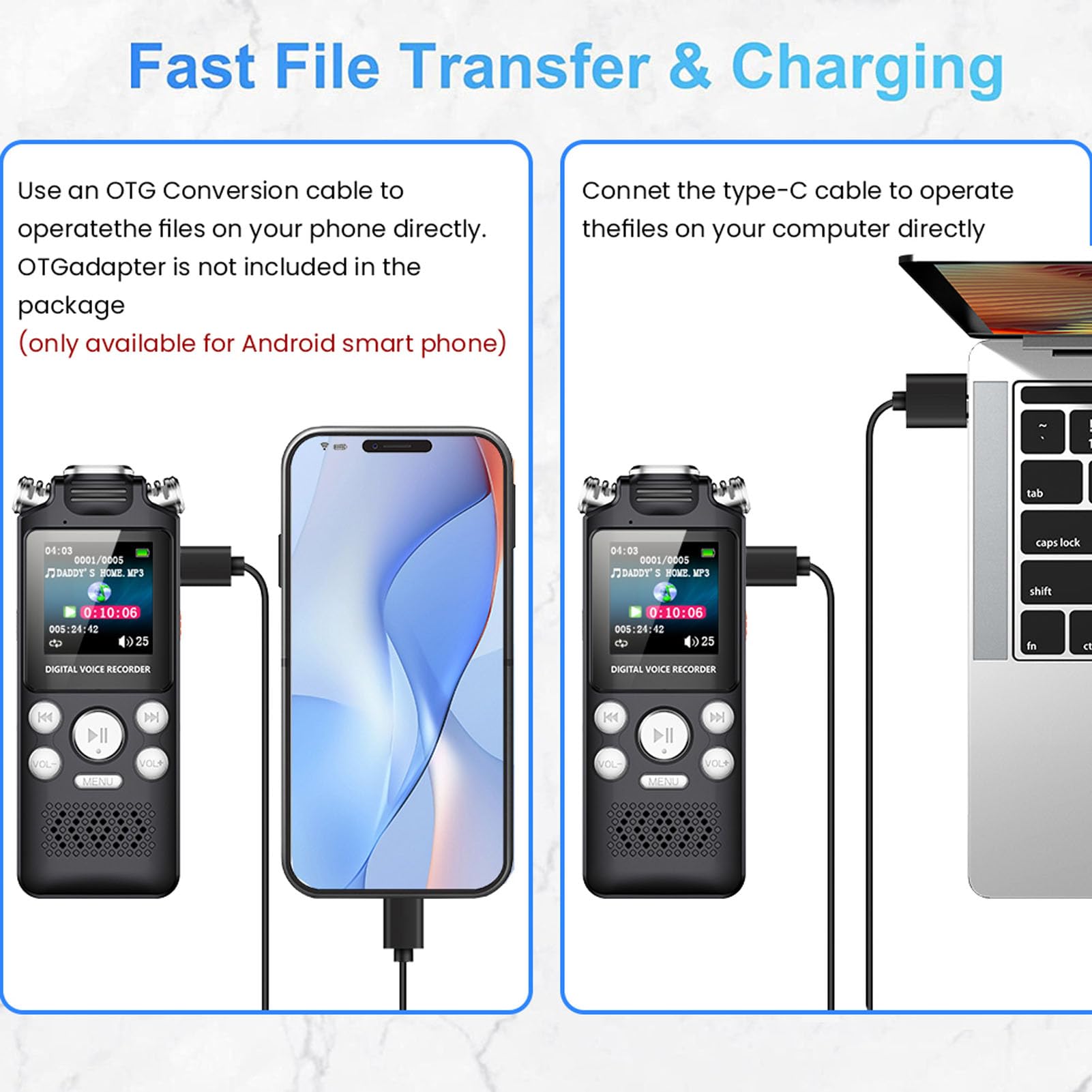 Grabadora de Voz Digital, Reducción de Ruido AI Grabación Clara y Reducción Automática de Ruido, Memoria de Gran Capacidad, Grabadora Multifuncional, Portátil y Segura con (32GB)