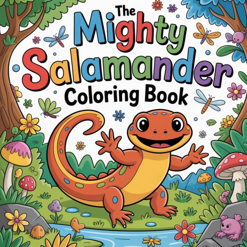 The Mighty Salamander Coloring Book: salamander wild amphibian relaxation women coloring book, salamander exotic lizard stress relief kids book, ... reptile relaxation adults color book simple
