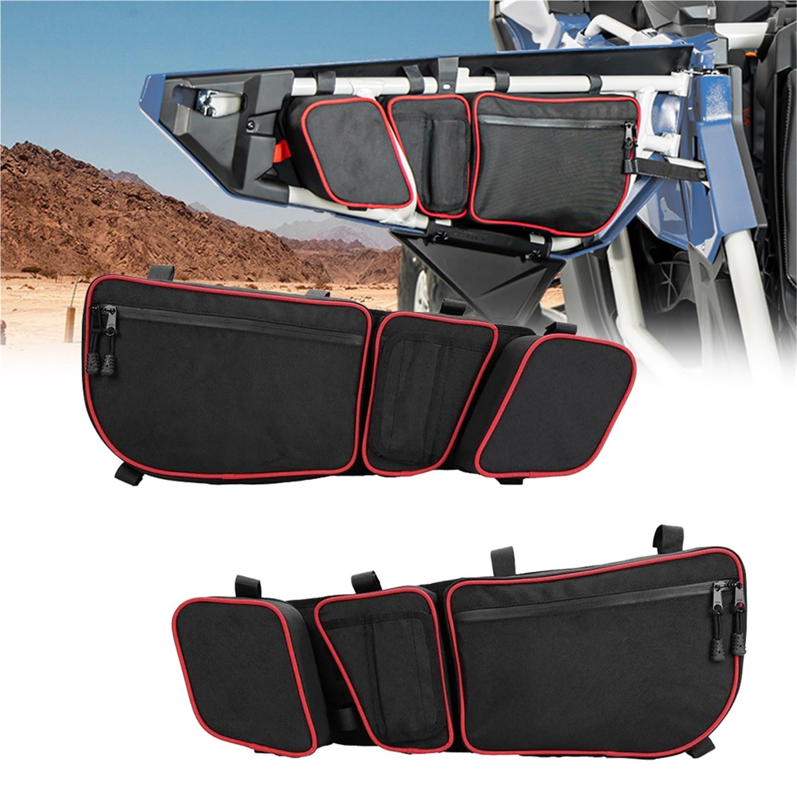 JSDHFQ For Maverick X3 Max RR XMR XDS XRC XRS Turbo 4x4 UTV Side Storage Bag Passenger Driver Door Bags Knee Pad 2017