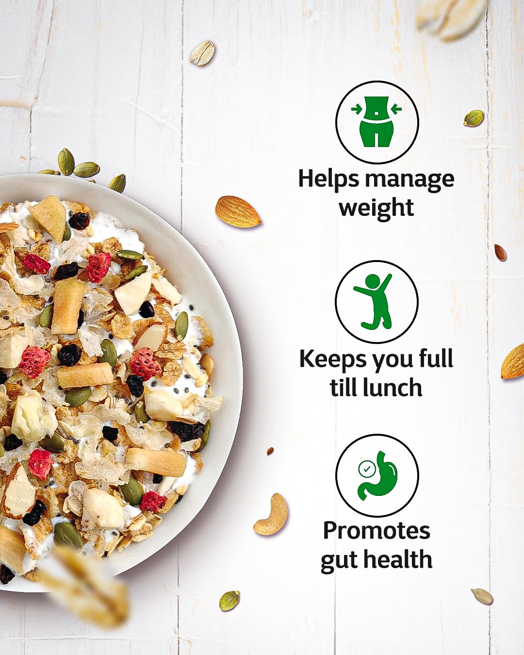 True Elements Diet Muesli 1kg - Certified Gluten Free Muesli, Loaded with 41% Millets| Muesli Sugar Free | Diet Food | High in Protein