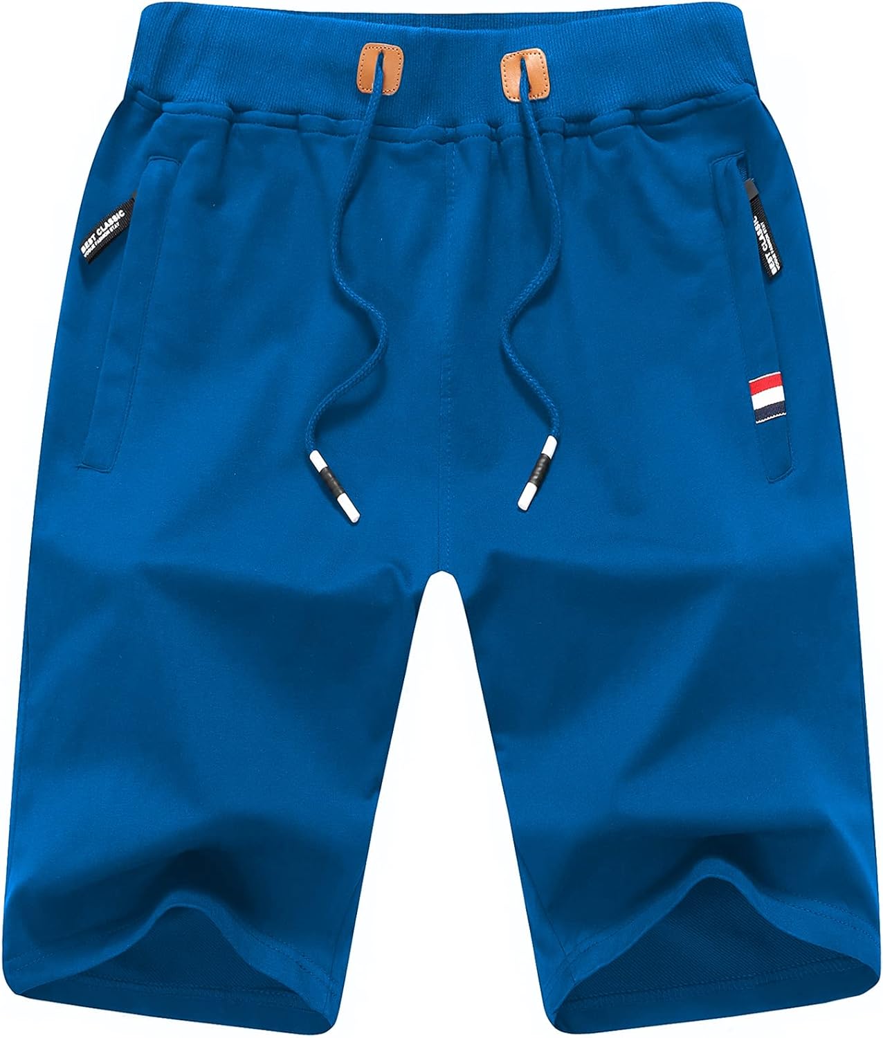 CREATMO US Men's Shorts Zipper Pocket Elastic Waist Stretch Summer Casual Beach