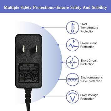 5V 2A 1A 0.8A 0.5A Power Supply Adapter, 10W AC/DC Adapter 100-240V AC to DC 5V Power Cord Converter with 5.5mm x 2.1mm Plug and 9 Interchangeable Plug, for 5V Electronic Devices ONLY (1 Pack)